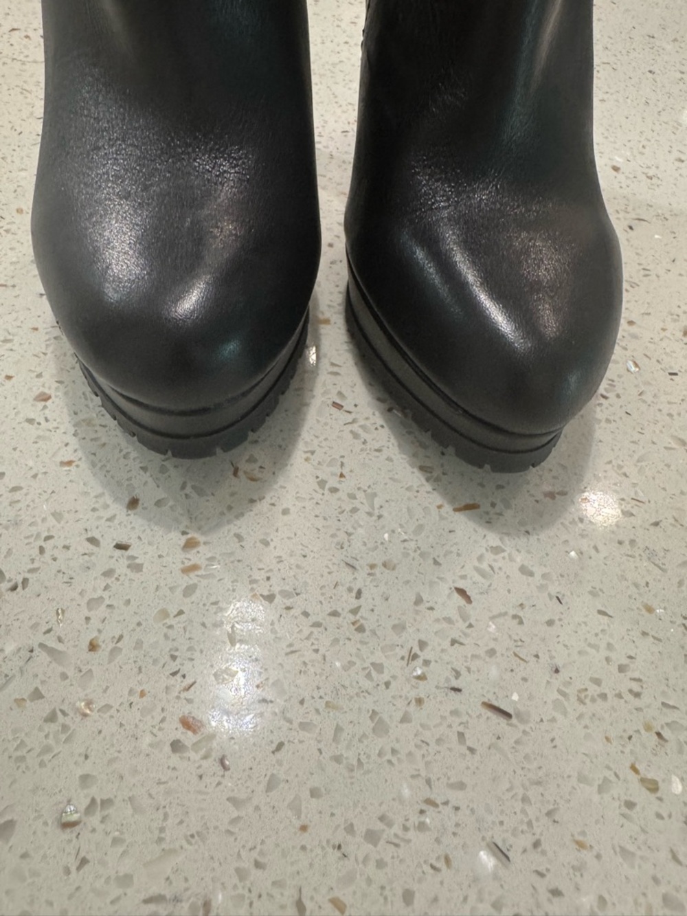 Gianni Bini Black Leather-Look High Heel Ankle Boot - Picture 8 of 10